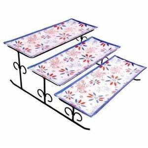 Temptations 3 Tier Server Stand w/ Trays Serving Platter for Dessert Appetizers